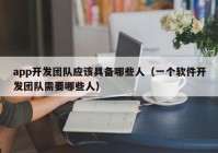 app开发团队应该具备哪些人（一个软件开发团队需要哪些人）