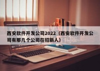 西安软件开发公司2022（西安软件开发公司有那几个公司在招新人）
