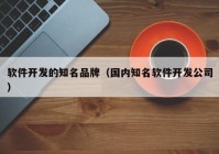 软件开发的知名品牌（国内知名软件开发公司）