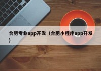 合肥专业app开发（合肥小程序app开发）