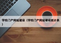 学校门户网站建设（学校门户网站建设统计表）