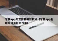 车载app开发需要哪些技术（车载app互联应用是什么作用）